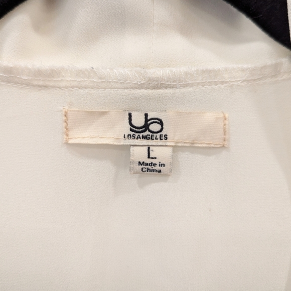 Ya Los Angeles Sheer Off-White Embroidered Kimono Style Top - Picture 5 of 6